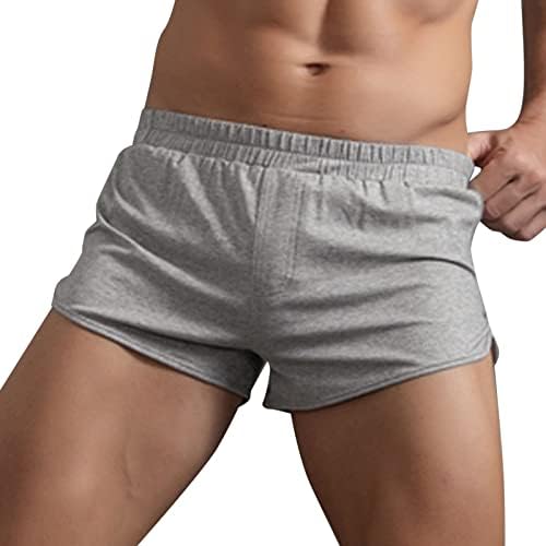 Shorts boxer bmisEgm para homens pacote masculino calça de algodão de cor sólida de verão banda elástica solteira solta