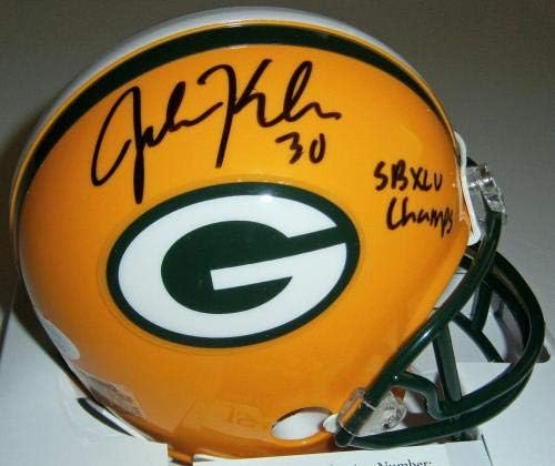 Packers John Kuhn assinou mini capacete com SB XLV Champs JSA CoA Autografado autografado - Mini capacetes autografados da NFL