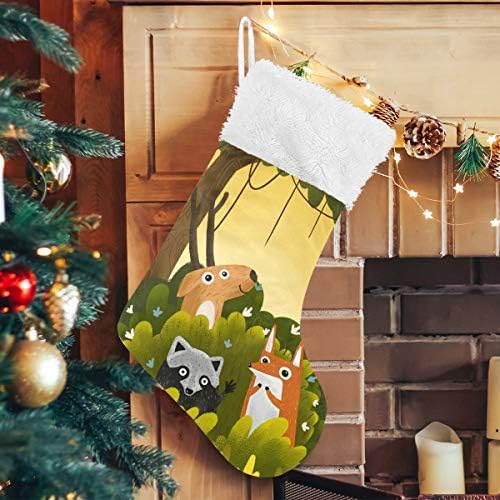 Pimilagu Dog Raccoon Fox meias de Natal 1 pacote 17,7 , meias penduradas para decoração de Natal