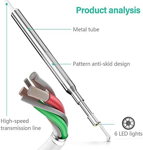 Câmera de orelha de otoscópio USB tondozen, novo otoscópio de lente à prova d'água de 3,9 mm HD com 6 LED Light, endoscópio de orelha com ferramentas de remoção de cera de cera para janelas e Android