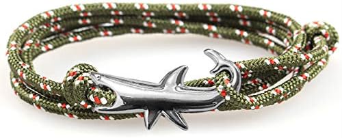 Pulseira de tubarão de corda de nylon unissex para homens e mulheres 30 polegadas