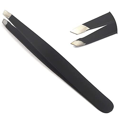 Laja Importa pinças inclinadas - Profissional Cabelo de Tweezer Black Slant Tweezer Plucker para rosto e sobrancelhas - Novo estilo