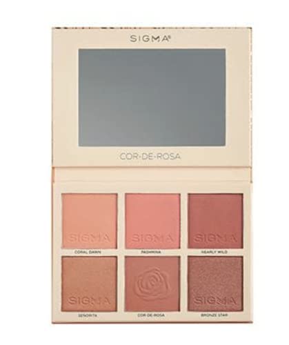 Paleta Sigma Beauty Cor -de -Rosa Blush - Paleta neutra de blush neutro nivelada - Pó de rubor prensado por longa duração