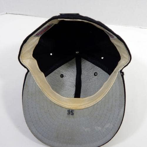1994 Colorado Rockies John Vander Wal 35 Game usado Black Hat 125 Patch 6.875 3 - Chapéus MLB usados ​​para jogo MLB