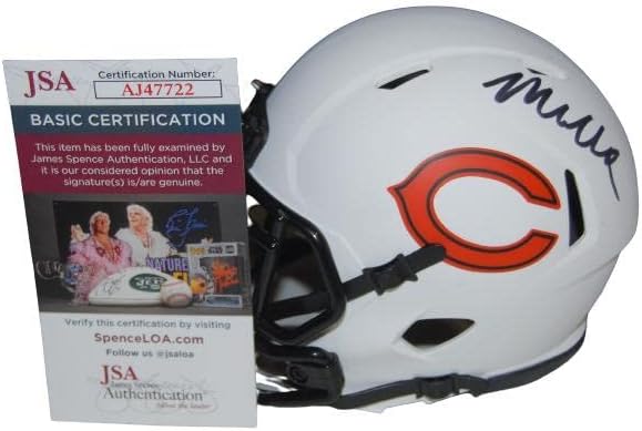 Matt Eberflus assinou o Mini Capacete de Futebol Lunar JSA AJ47722 - Capacetes NFL autografados