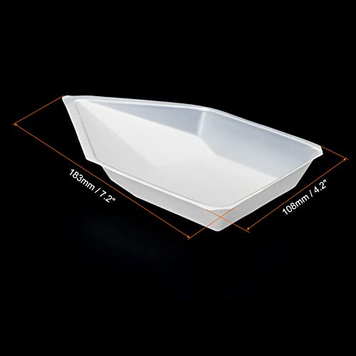 Barcos de pesagem em forma de barco Patikil, 4 compacta plástico dispensador de pó descartável grande para pesagem de mistura, branco