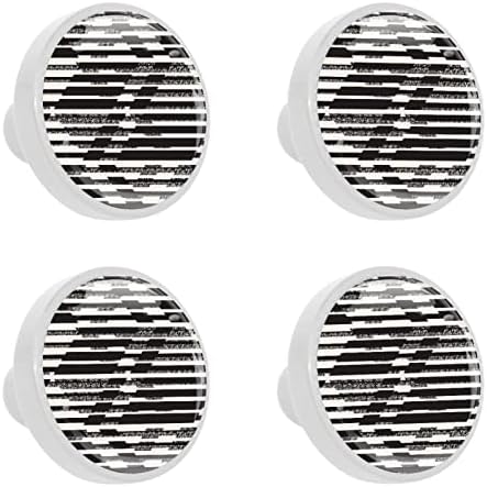 Maçaneta de gaveta de cerveja Botões de gabinete de geometria branca preta para berçários botões de cômodos redondos de botões decorativos 4pcs 1.3x1.0 em