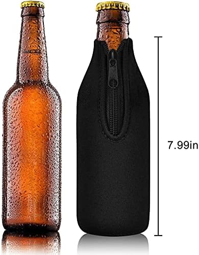 Honza 4 Pack Beer Isols Sleeve Mantenha bebida fria, jaquetas com zíper, mangas de cerveja, capa de neoprene