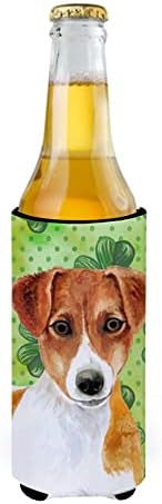 Tesouros de Caroline BB9863MUK Jack Russell Terrier St. Patrick Ultra Hugger para latas finas, verde, lata mais fria