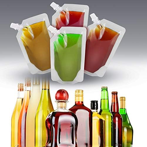Amersumer 15 PCs Plástico reutilizável e oculta de bebidas líquidas Liquor Sacos de frasco a granel, Kit de frasco líquido de bebidas