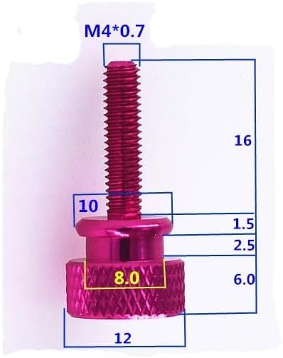 3pcs M4 Alumínio Ajustar parafusos Ajuste Altos Passos de arco de abacaxi para parafuso manual para parafuso de computador Acessórios