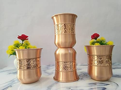 Atração Coloque o copo pesado de cobre | Óculos de água Conjunto de 4 bebidas, 300ml