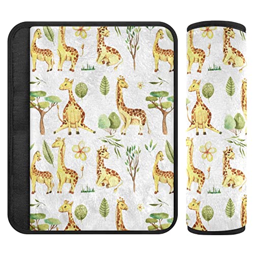 Giraffs Plants Capas de alça de assento do carro para crianças bebês 2 PCs tiras de assento de carro almofadas de almofada