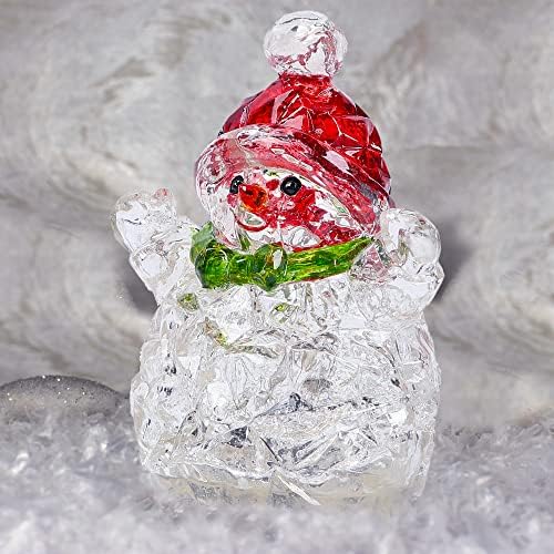 Congloliulin Christmas Snowman estatuetas ， Decoração de Natal com luzes de férias de mudança de cor LED- 8 ''