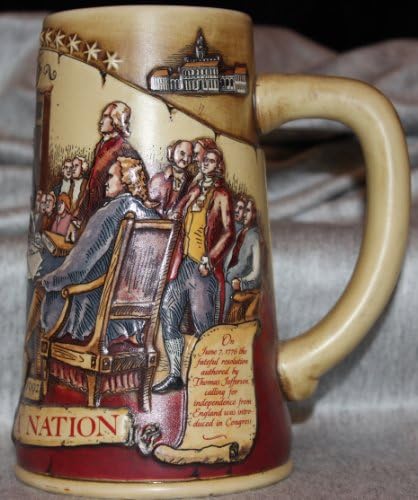 Miller High Life 1776 Birth of a Nation Declertação da Independência Signing Limited Edition Porcelain Beer Stein 2nd Em uma série