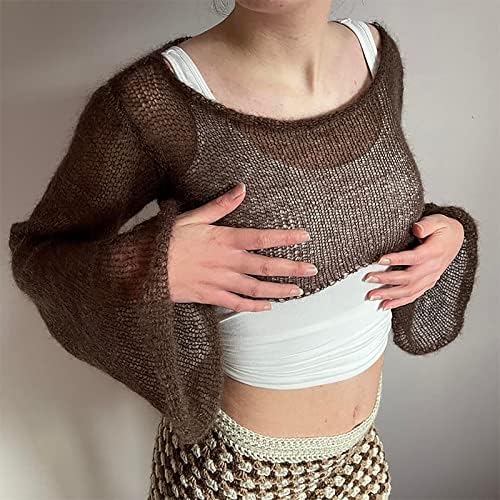 Xinshide Y2K suéteres para mulheres estéticas malhas de malha listrada suéter pulôvera