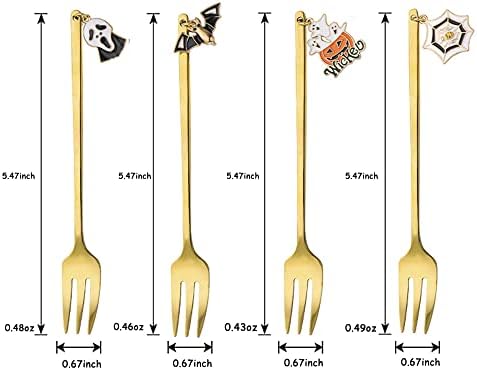 Partsqueen 4pcs Sobessert Fork Conjunto, Aço inoxidável Creative Tabelware Coffee Tea Sobersert Fork, usado para decoração