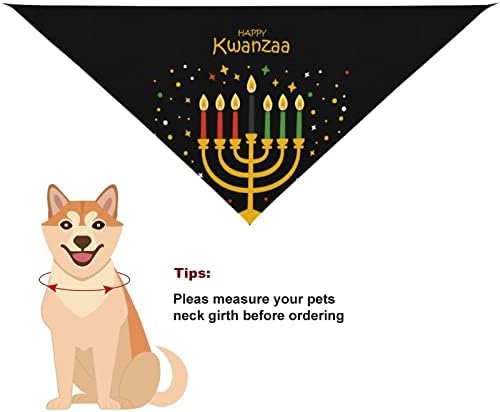 Feliz Kwanzaa Africano Holiday Holiday Dog Bandanas Pet Cerchief Sconhef Triângulo ajustável Bibs de cachecol reversível