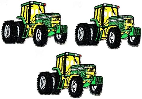 UMama Patch Conjunto de 3 Tractor agrícola Cute Green Cartoon Applique Patch Tractor Ferro bordado ou costurar em REPAÇÃO DO CRAÇO