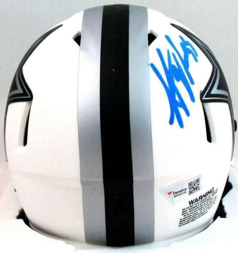 Leighton Vander Esch Esch autografou Dallas Cowboys Lunar Mini Capace