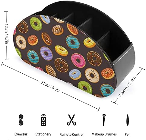 Donuts de chocolate coloridos TV Remote Control Holder Organizer Caixa de armazenamento Cosmetics Office Supplies