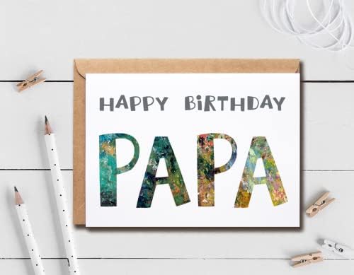 Feliz Aniversário Papa - Cartão de aniversário do papai - Cartão Papa - Cartão para Papa Modern - Papa Birthday Card - Card