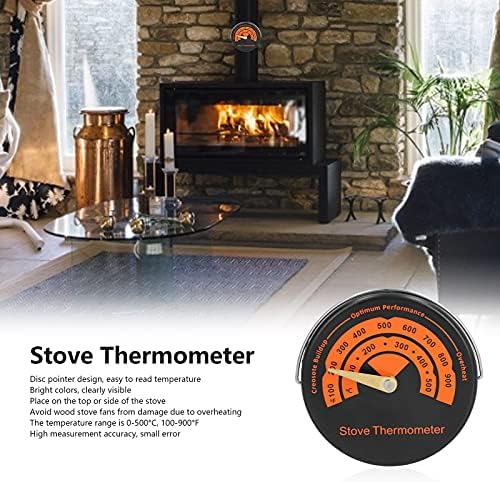 Queimador de log de escala dupla magnética, termômetro de fogão a gás de fogão, ferramenta de medição de temperatura do forno do duto