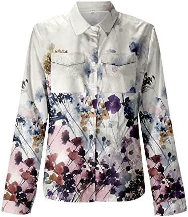 Camisas da blusa para mulheres PLUS TAMANHO FLORAL PRIMEIRA FLORAL VOLUGO VOLUGO DE MANAGEM CURTO SUMPLE VINTAGE Tops casuais elegantes