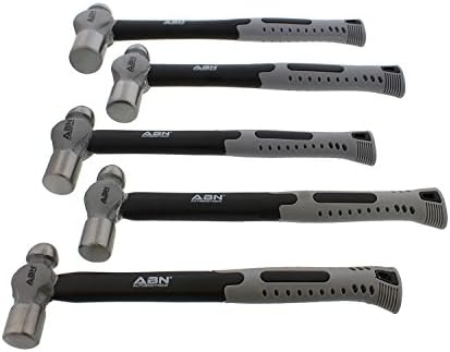 ABN Ball Pein Hammer 5-PC Conjunto-8, 12, 16, 24, 32 oz-fibra de vidro e aço carbono para rebite de metal, cinzel, perfuração