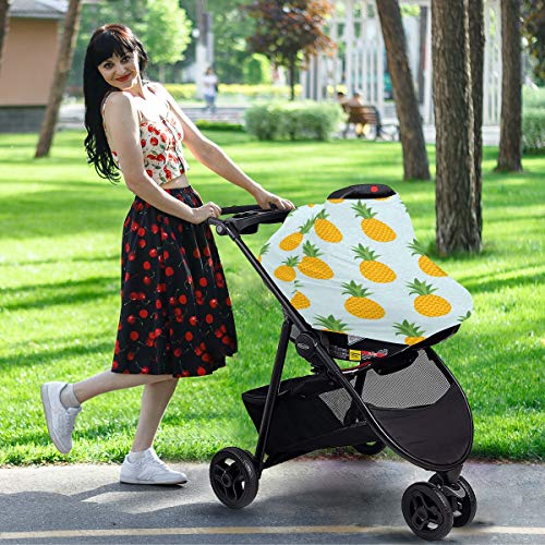 Capas de assento de carro de bebê de abacaxi - assento de carro para bebês, lenço de amamentação, dossel de carro de uso