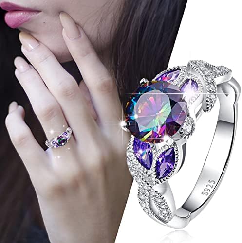 2023 Novo anel colorido de zircão oval elegante de jóias de jóias de jóias de sapphire anéis de jóias femininos de moda de diamante