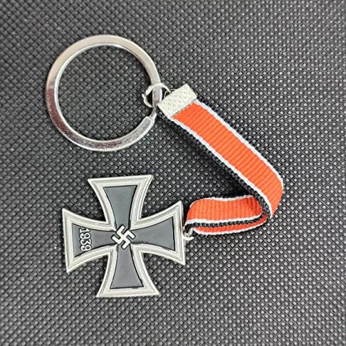 30x30mm Medalha alemã Mini Iron cruzamento de ferro e anel -chave