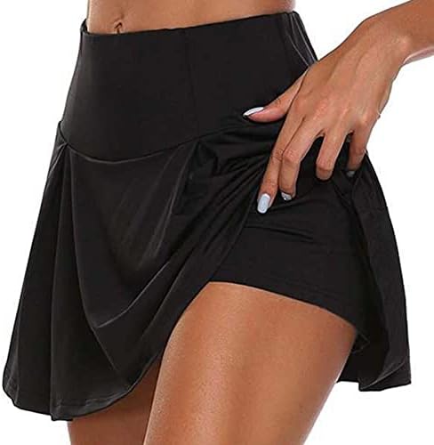Mulheres plissadas saia de tênis shorts de fitness shorts atléticos de alta cintura atlética Skorts Salas de ioga