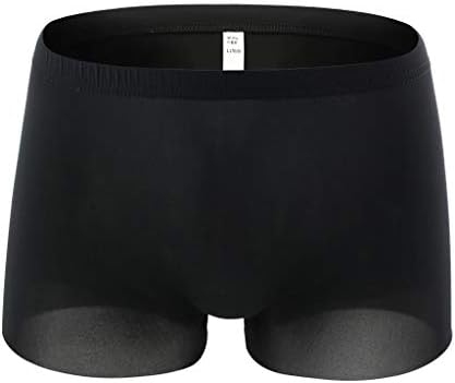 Builers de seda de seda de cor sólida de cor masculina Borda de boxe respirável Trunks Roufera Men Mid-Waist Silky conforty