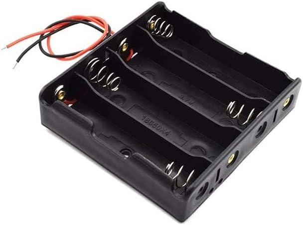 Porta de caixa da bateria AIMPGSTL, Circuito de Circuito de 3,7V de 3,7V caixas de armazenamento de bateria DIY, 1 slots, 2 slots, 3 slots, 4 slots em estojo de baterias de plástico preto paralelo