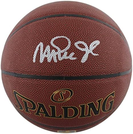 Lakers Magic Johnson assinou basquete marrom com Silver Sig Bas Testemunha - Basquete autografado