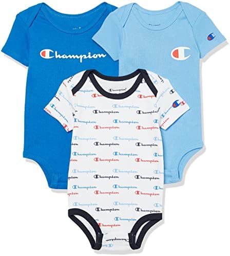 Campeão meninas campeão unissex 3pk 5pk manga curta ou traje de corpo de manga longa em várias cores, Si e Toddler Treme Camise