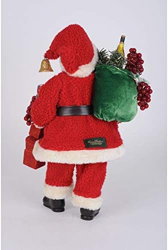 Karen Didion Wine Blocks de Papai Noel Feliz de 17,5 polegadas multicolor