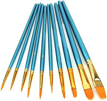 10pcs/conjunto de pincéis de guache aquarela Definir diferentes formas redonda ponta pontia -nylon caneta de cabelo