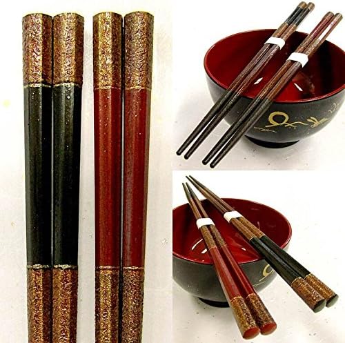 Pauzinhos/feitos no Japão/Hakkakusigaraki -japonesa Chotosticks - 2 pares - inclui Paulownia Wooden Gift Box