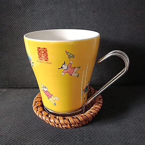 Strong689 2 PCs Coasters Vintage Bamboo Handmade Hot & Cold Drink Titular