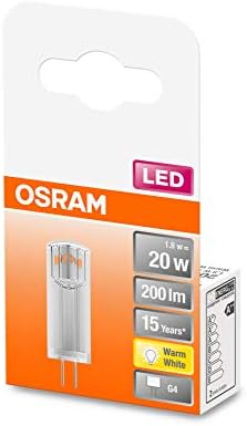 Pacote Osram de 10 x Pino LED 12 V | Lâmpada LED: G4, 1,80 W = Substituição por 20 W | Branco quente, 2700 k