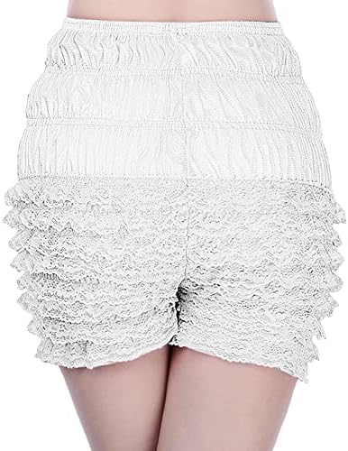 Mulheres estilo lolita renda sólida leggings shorts sexy multi -camadas renda em racha bloomers calças de roupas íntimas shorts
