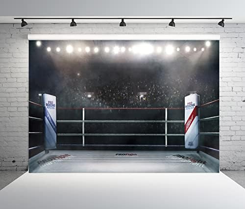 BELECO 5x3ft Tecido de caixa de boxe cenário de cenário Espectator e estádio MMA Arena Penmo de fotografia para decorações de festas de aniversário UFC Supplies Baby Shower Photo Backgrod Photo Booth adereços