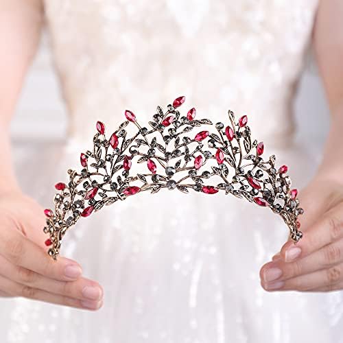 Wekicici Rhinestone Wedding Crystal Princess Crown Concurso preto Tiara Birthday Party Prom Rainha da cabeça para mulheres
