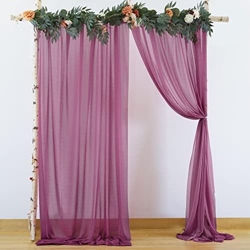 Cortina de pano de fundo do tule rosa empoeirado 10x10ft para festa de casamento de chá de bebê Arco da sala de estar ruga grátis cortinas de janela de decoração de parede