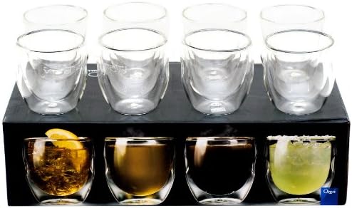 Moderna Artisan Series Double Wall 8 Oz Beverage Glass - Conjunto de 8 copos de bebida