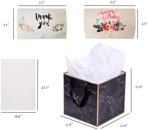 Ysmile grande bolsa de papel de mármore de mármore saco de papel com alça com papel de papel para o aniversário Mother