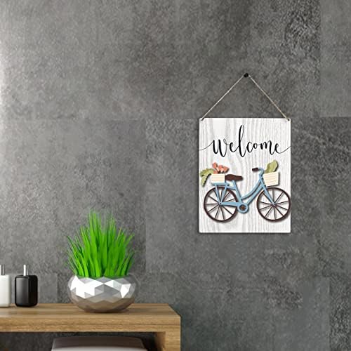 Funnic Welcome Wood Place Sign Wall Holding Farmhouse Rustic for Home Garage Yard Decor Gifts
