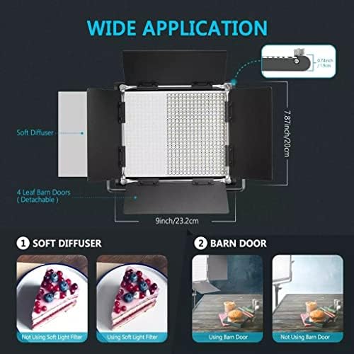 Dloett 660 LED Video Light Dimmable Bi-Color LED Painel com tela LCD para estúdio, fotografia de gravação de vídeo